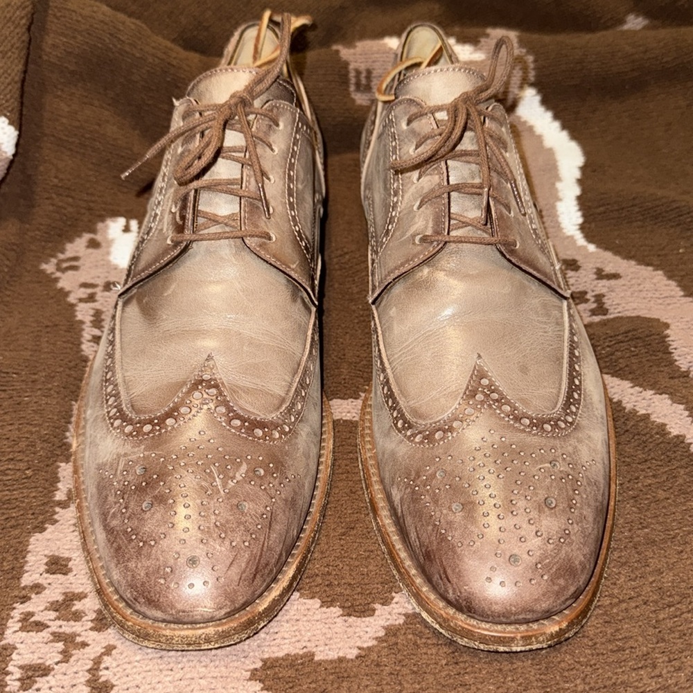 Antonio Maurizi Men’s Sz 11 taupe leather brogues - Picture 2 of 7